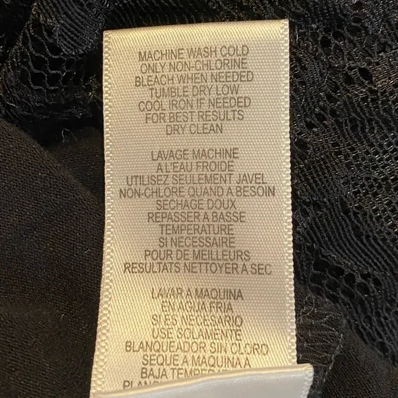 BCBGMaxAzria Small Black Lace Detail Top - Picture 6 of 8